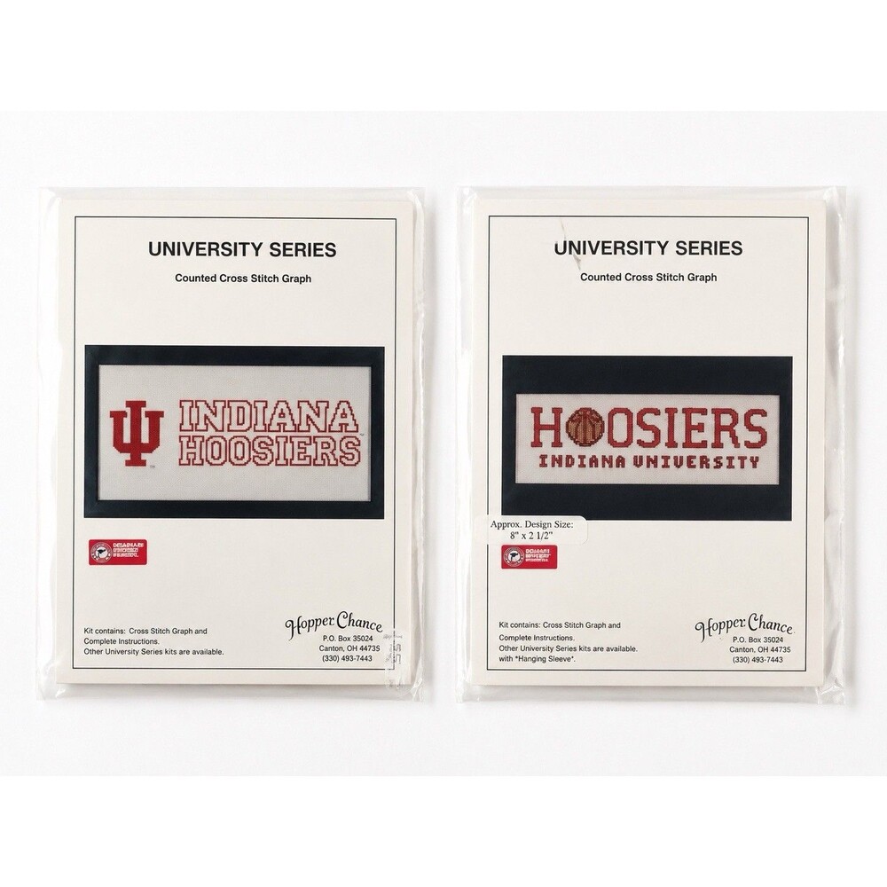 Vintage Indiana University Hoosiers Cross Stitch Graphs Lot of 2 Sealed IU